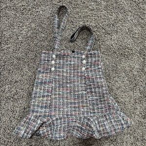 Vici tweed overall ruffle jumper small